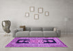 Machine Washable Abstract Purple Contemporary Area Rugs in a Living Room, wshcon1868pur