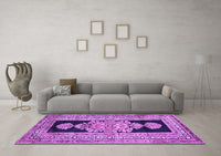 Machine Washable Abstract Purple Contemporary Rug, wshcon1868pur