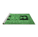 Sideview of Machine Washable Abstract Emerald Green Contemporary Area Rugs, wshcon1868emgrn