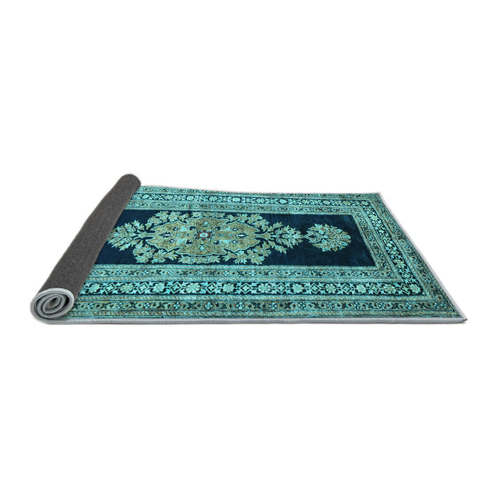 Sideview of Abstract Light Blue Contemporary Rug, con1868lblu