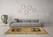 Machine Washable Abstract Brown Contemporary Rug in a Living Room,, wshcon1868brn