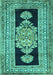 Machine Washable Abstract Turquoise Contemporary Area Rugs, wshcon1868turq