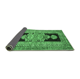 Sideview of Abstract Emerald Green Contemporary Rug, con1868emgrn