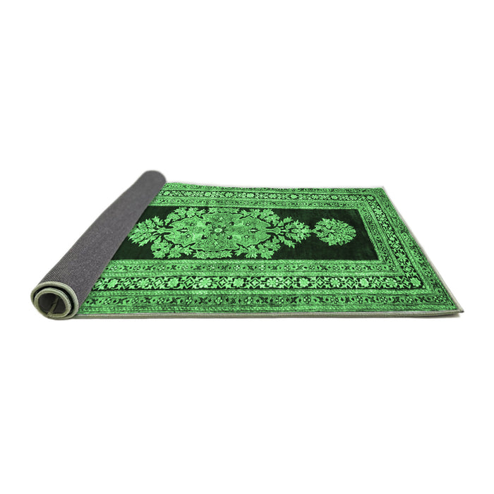 Sideview of Abstract Emerald Green Contemporary Rug, con1868emgrn