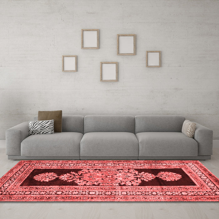 Contemporary Red Washable Rugs