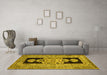 Machine Washable Abstract Yellow Contemporary Rug in a Living Room, wshcon1868yw