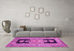 Machine Washable Abstract Pink Contemporary Rug in a Living Room, wshcon1868pnk