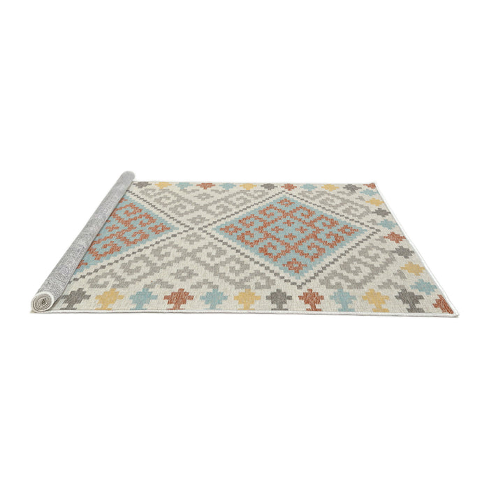 Serging Thickness of Machine Washable Contemporary Light French Beige Brown Rug, wshcon1869