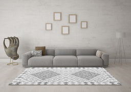 Machine Washable Southwestern Gray Country Rug in a Living Room,, wshcon1869gry