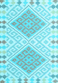 Southwestern Light Blue Country Rug, con1869lblu