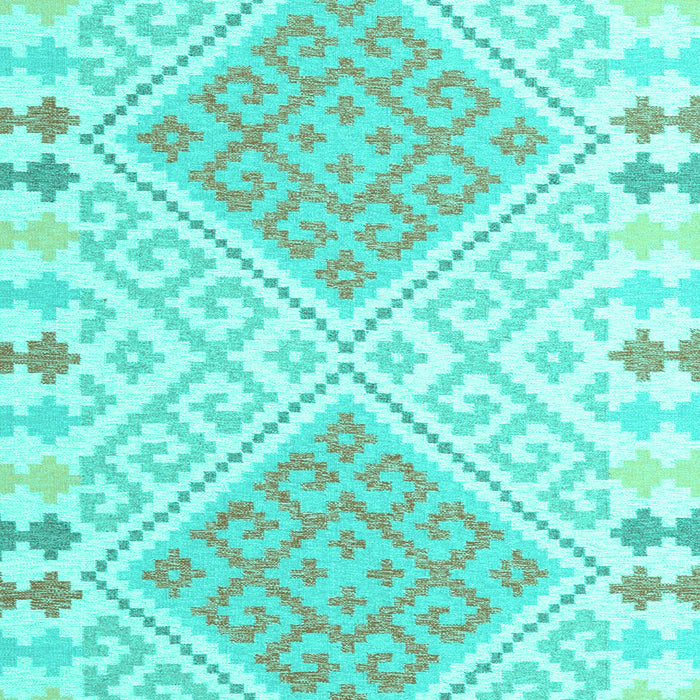 Machine Washable Southwestern Turquoise Country Area Rugs, wshcon1869turq