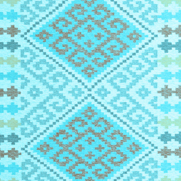 Machine Washable Southwestern Light Blue Country Rug, wshcon1869lblu