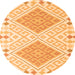 Square Southwestern Orange Country Rug, con1869org