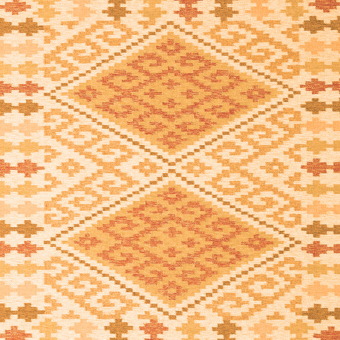 Round Machine Washable Southwestern Orange Country Area Rugs, wshcon1869org