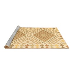 Sideview of Machine Washable Southwestern Brown Country Rug, wshcon1869brn