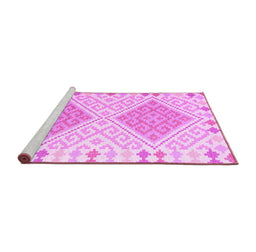 Sideview of Machine Washable Southwestern Pink Country Rug, wshcon1869pnk