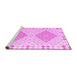 Sideview of Machine Washable Southwestern Pink Country Rug, wshcon1869pnk