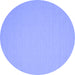 Round Solid Blue Modern Rug, con186blu