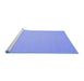 Sideview of Machine Washable Solid Blue Modern Rug, wshcon186blu