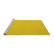 Sideview of Machine Washable Solid Yellow Modern Rug, wshcon186yw