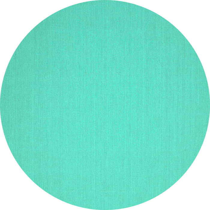 Round Solid Turquoise Modern Rug, con186turq