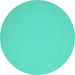 Round Solid Turquoise Modern Rug, con186turq