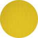 Round Solid Yellow Modern Rug, con186yw