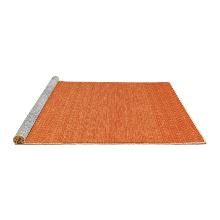 Serging Thickness of Machine Washable Contemporary Orange Red Rug, wshcon187