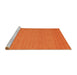 Serging Thickness of Machine Washable Contemporary Orange Red Rug, wshcon187