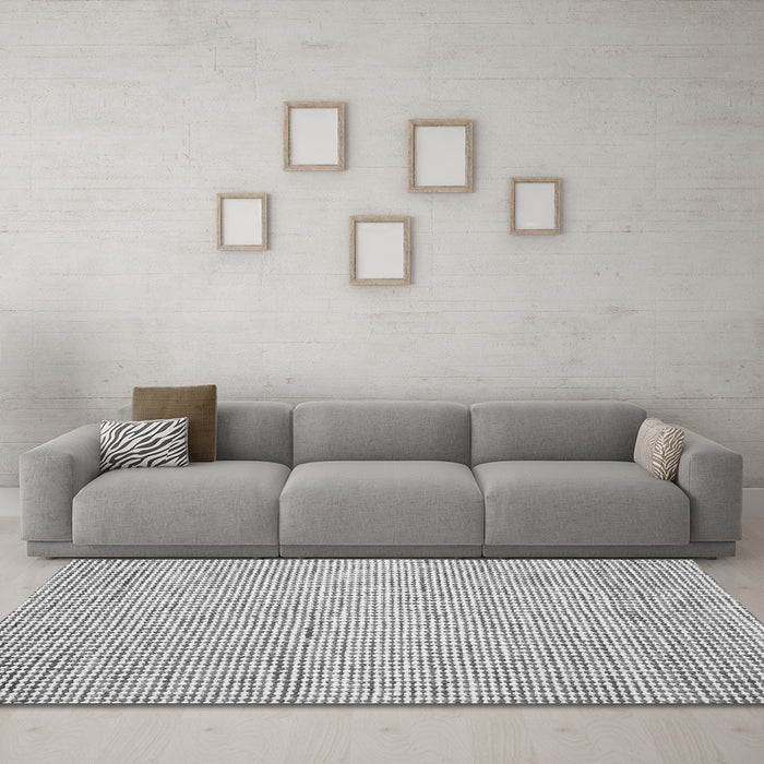 Machine Washable Abstract Gray Contemporary Rug in a Living Room,, wshcon1870gry