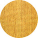 Round Abstract Yellow Contemporary Rug, con1870yw