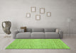 Machine Washable Abstract Green Contemporary Area Rugs in a Living Room,, wshcon1870grn