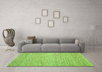 Machine Washable Abstract Green Contemporary Rug, wshcon1870grn