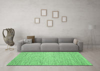 Machine Washable Abstract Emerald Green Contemporary Rug, wshcon1870emgrn