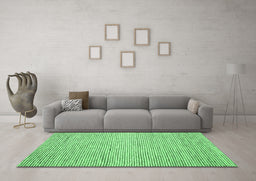 Machine Washable Abstract Emerald Green Contemporary Area Rugs in a Living Room,, wshcon1870emgrn