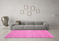 Machine Washable Abstract Pink Contemporary Rug, wshcon1870pnk