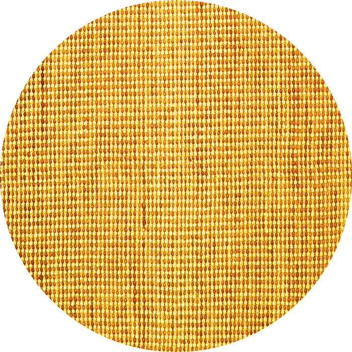 Round Machine Washable Abstract Yellow Contemporary Rug, wshcon1870yw