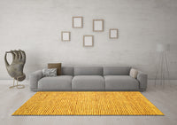 Machine Washable Abstract Yellow Contemporary Rug, wshcon1870yw