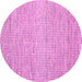 Round Abstract Purple Contemporary Rug, con1870pur