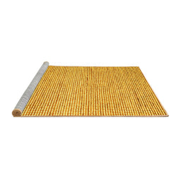 Sideview of Machine Washable Abstract Yellow Contemporary Rug, wshcon1870yw