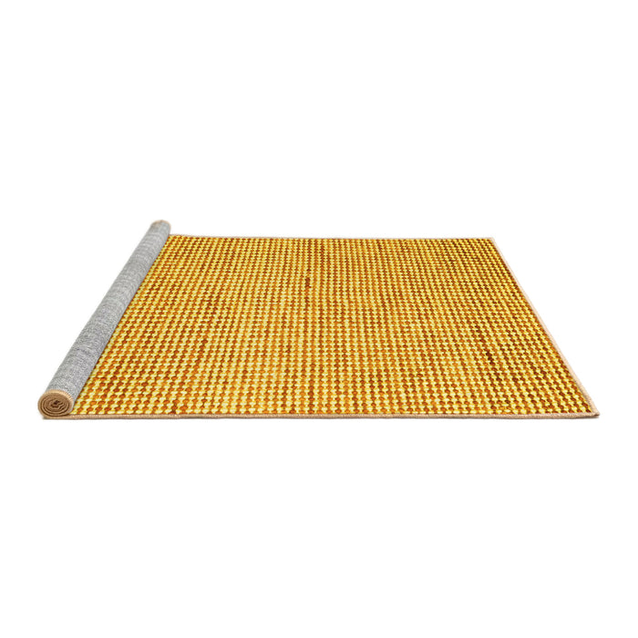 Sideview of Machine Washable Abstract Yellow Contemporary Rug, wshcon1870yw