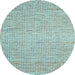 Round Machine Washable Abstract Light Blue Contemporary Rug, wshcon1870lblu