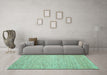 Machine Washable Abstract Turquoise Contemporary Area Rugs in a Living Room,, wshcon1870turq