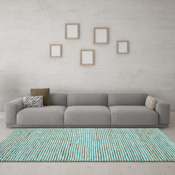 Machine Washable Abstract Light Blue Contemporary Rug in a Living Room, wshcon1870lblu