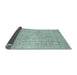 Sideview of Abstract Light Blue Contemporary Rug, con1870lblu