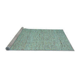 Sideview of Machine Washable Abstract Light Blue Contemporary Rug, wshcon1870lblu