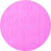 Round Machine Washable Abstract Pink Contemporary Rug, wshcon1871pnk