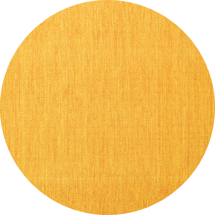 Round Abstract Yellow Contemporary Rug, con1871yw