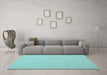 Machine Washable Abstract Turquoise Contemporary Area Rugs in a Living Room,, wshcon1871turq