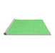 Sideview of Machine Washable Abstract Emerald Green Contemporary Area Rugs, wshcon1871emgrn